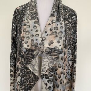 Alberto Makali Leopard Print Jacket - Black, Gray, Cream
